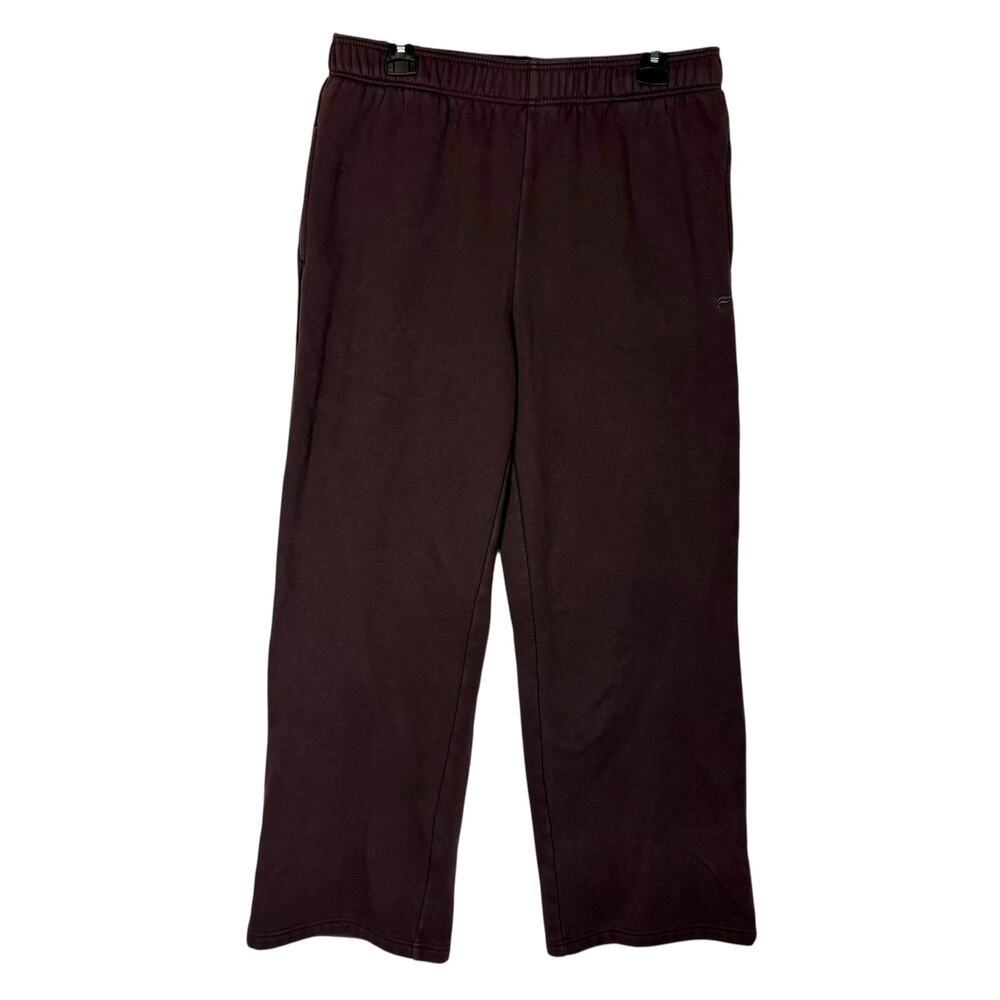 Fabletics Sweatpants Mens XL Brown Fleece Lined High-Rise Wide-Leg Elastic Waist